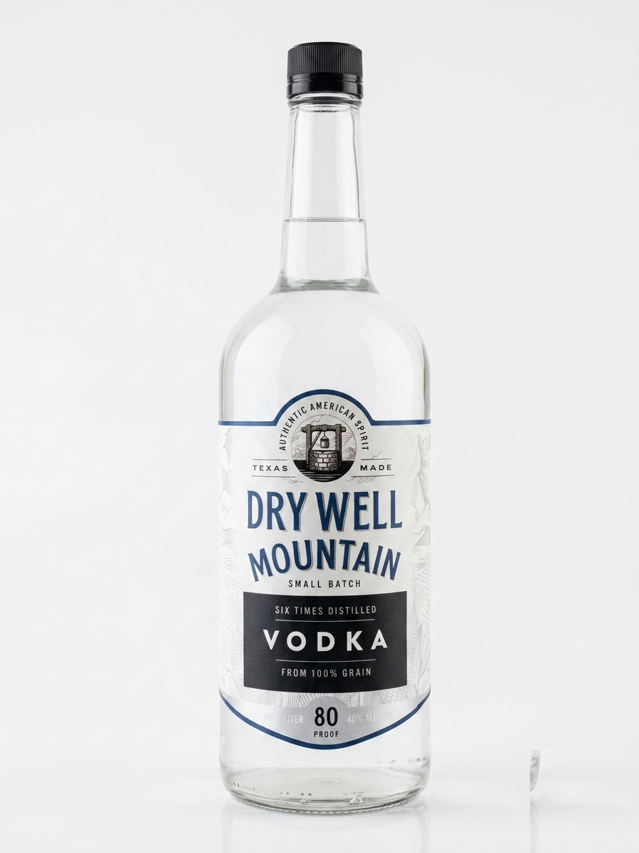 Dry Well Mountain Vodka bottle